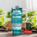 Miami Dolphins NFL Bud Light Custom Stanley Quencher 30oz-40oz Stainless Steel Tumbler Hot And Cold Tumbler