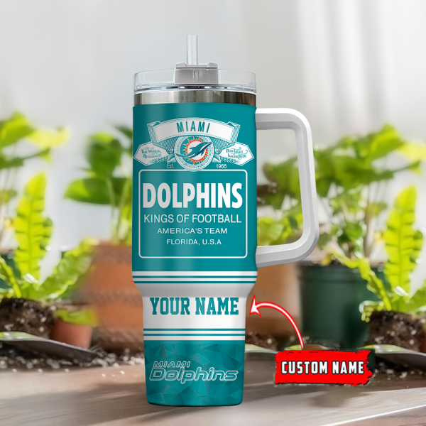 Miami Dolphins NFL Bud Light Custom Stanley Quencher 30oz-40oz Stainless Steel Tumbler Hot And Cold Tumbler - Image 2