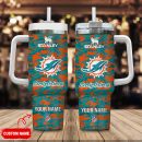 Miami Dolphins NFL Camouflage Custom Stanley Quencher 30oz-40oz Stainless Steel Tumbler Hot And Cold Tumbler
