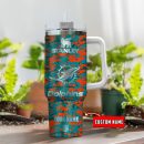 Miami Dolphins NFL Camouflage Silver Logo Custom Stanley Quencher 30oz-40oz Stainless Steel Tumbler Hot And Cold Tumbler
