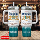 Miami Dolphins NFL Champions Modelo Custom Stanley Quencher 30oz-40oz Stainless Steel Tumbler Hot And Cold Tumbler