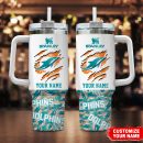 Miami Dolphins NFL Custom Stanley Quencher 30oz-40oz Stainless Steel Tumbler Hot And Cold Tumbler