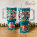 Miami Dolphins NFL Custom Stanley Quencher 30oz-40oz Stainless Steel Tumbler Hot And Cold Tumbler