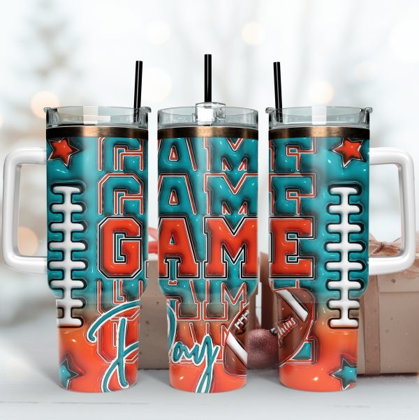 Miami Dolphins NFL Game Day Custom Stanley Quencher 30oz-40oz Stainless Steel Tumbler Hot And Cold Tumbler