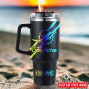 Miami Dolphins NFL Hologram Logo Custom Stanley Quencher 30oz-40oz Stainless Steel Tumbler Hot And Cold Tumbler