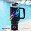 Miami Dolphins NFL Hologram Logo Custom Stanley Quencher 30oz-40oz Stainless Steel Tumbler Hot And Cold Tumbler