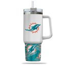 Miami Dolphins NFL Custom Stanley Quencher 30oz-40oz Stainless Steel Tumbler Hot And Cold Tumbler