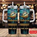 Miami Dolphins NFL Custom Stanley Quencher 30oz-40oz Stainless Steel Tumbler Hot And Cold Tumbler