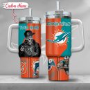 NFL Miami Dolphins Gangster Skeleton Custom Stanley Quencher 30oz-40oz Stainless Steel Tumbler Hot And Cold Tumbler