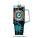 Miami Dolphins NFL Custom Stanley Quencher 30oz-40oz Stainless Steel Tumbler Hot And Cold Tumbler