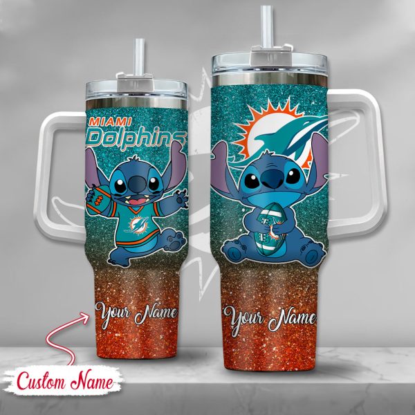 Miami Dolphins NFL Custom Stanley Quencher 30oz-40oz Stainless Steel Tumbler Hot And Cold Tumbler