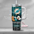 Miami Dolphins NFL Custom Stanley Quencher 30oz-40oz Stainless Steel Tumbler Hot And Cold Tumbler