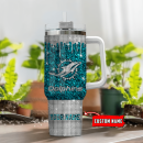 Miami Dolphins NFL Custom Stanley Quencher 30oz-40oz Stainless Steel Tumbler Hot And Cold Tumbler
