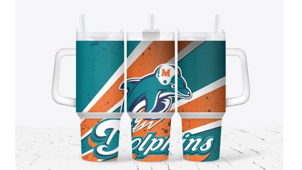 Miami Dolphins Football NFL Custom Stanley Quencher 30oz-40oz Stainless Steel Tumbler Hot And Cold Tumbler