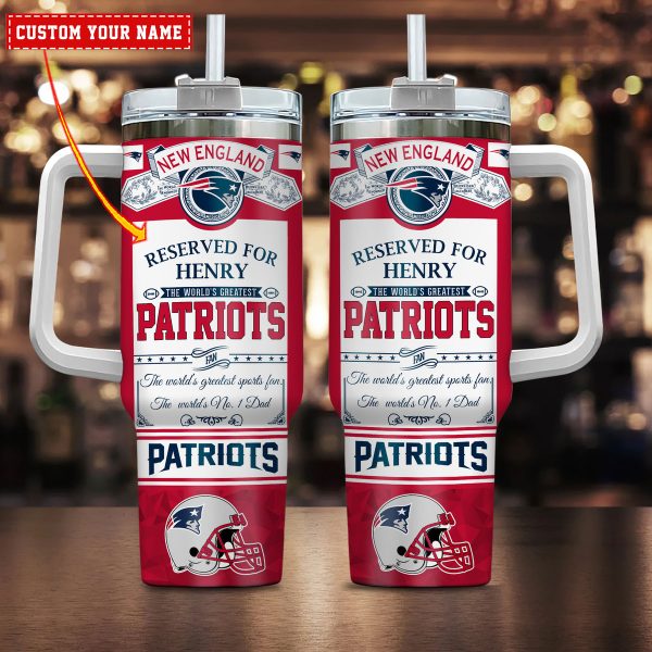 New England Patriots NFL Father's Day Custom Stanley Quencher 30oz-40oz Stainless Steel