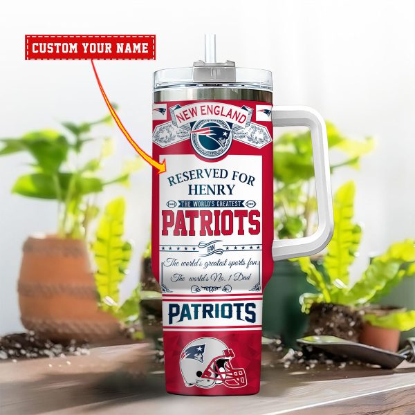 New England Patriots NFL Father's Day Custom Stanley Quencher 30oz-40oz Stainless Steel - Image 2