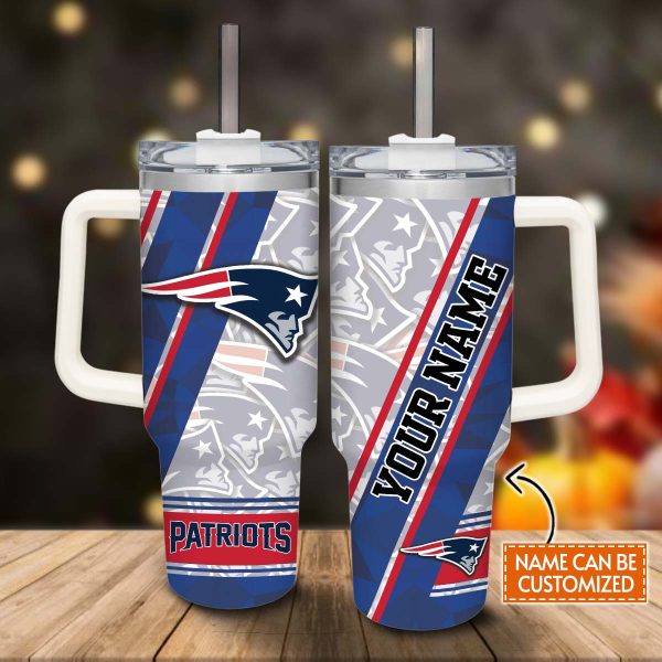 New England Patriots NFL Custom Stanley Quencher 30oz-40oz Stainless Steel Tumbler Hot And Cold Tumbler