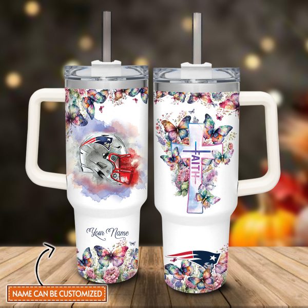 New England Patriots NFL Custom Stanley Quencher 30oz-40oz Stainless Steel Tumbler Hot And Cold Tumbler
