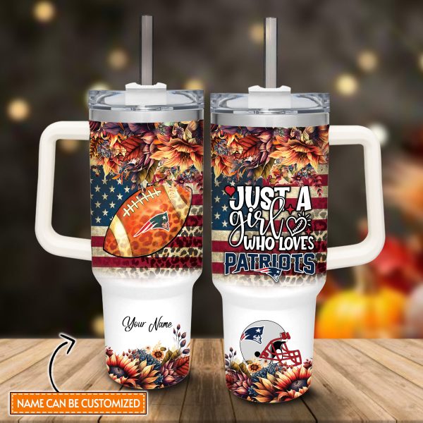New England Patriots NFL Custom Stanley Quencher 30oz-40oz Stainless Steel Tumbler Hot And Cold Tumbler