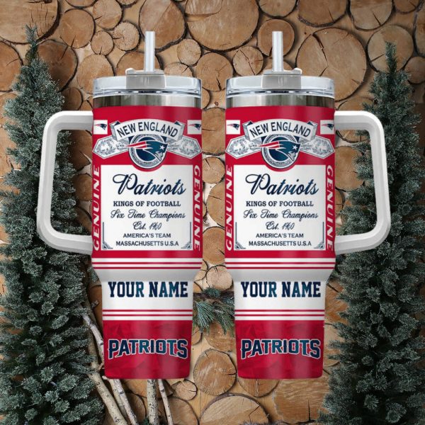 New England Patriots NFL Custom Stanley Quencher 30oz-40oz Stainless Steel Tumbler Hot And Cold Tumbler