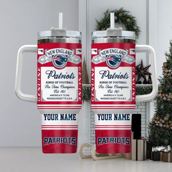 New England Patriots NFL Custom Stanley Quencher 30oz-40oz Stainless Steel Tumbler Hot And Cold Tumbler - Image 2