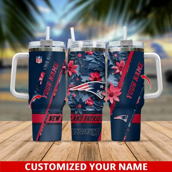 New England Patriots NFL Custom Stanley Quencher 30oz-40oz Stainless Steel Tumbler Hot And Cold Tumbler