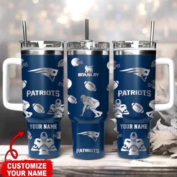 New England Patriots NFL Custom Stanley Quencher 30oz-40oz Stainless Steel Tumbler Hot And Cold Tumbler