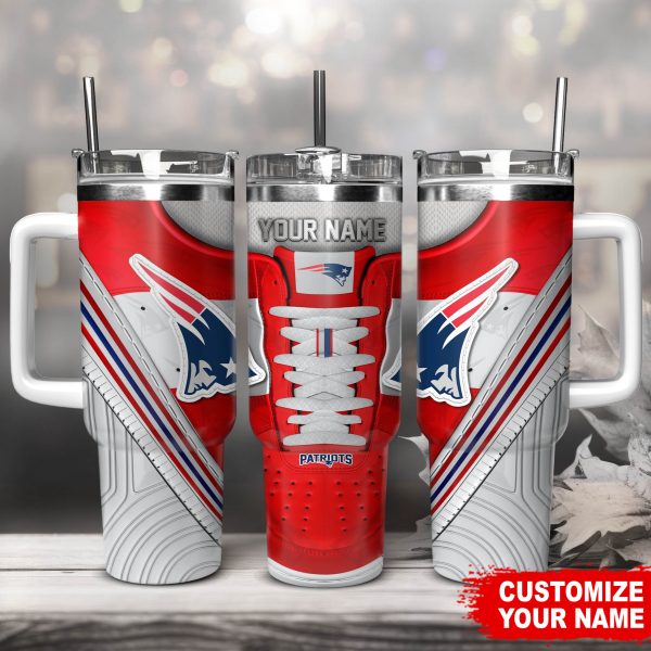 New England Patriots NFL Sneaker Custom Stanley Quencher 30oz-40oz Stainless Steel Tumbler Hot And Cold Tumbler
