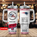 New England Patriots NFL Champion Claw Custom Stanley Quencher 30oz-40oz Stainless Steel Tumbler Hot And Cold Tumbler