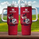 New England Patriots NFL Mickey Mouse Custom Stanley Quencher 30oz-40oz Stainless Steel Tumbler Hot And Cold Tumbler