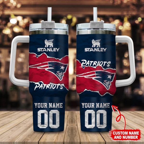 New England Patriots NFL Custom Stanley Quencher 30oz-40oz Stainless Steel Tumbler Hot And Cold Tumbler