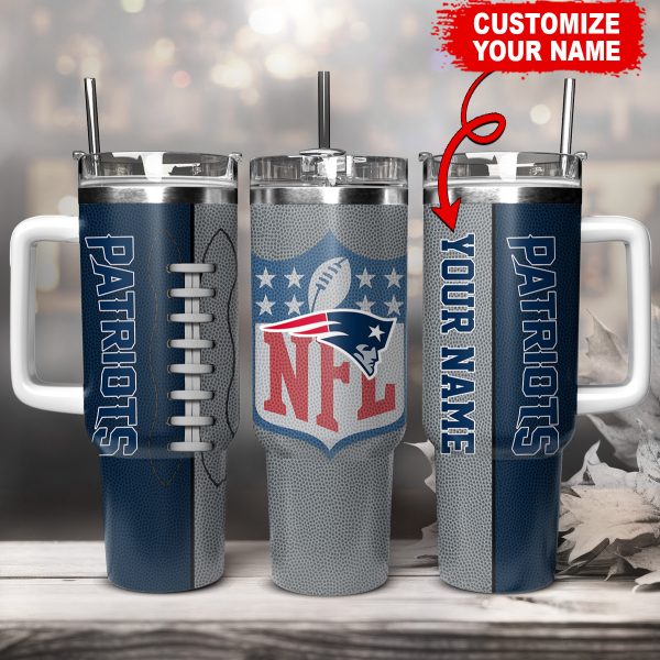 New England Patriots NFL Custom Stanley Quencher 30oz-40oz Stainless Steel Tumbler Hot And Cold Tumbler