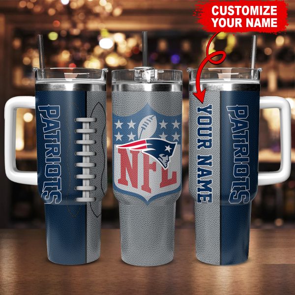 New England Patriots NFL Custom Stanley Quencher 30oz-40oz Stainless Steel Tumbler Hot And Cold Tumbler - Image 2