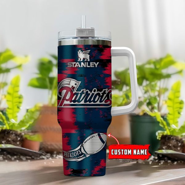 New England Patriots NFL Custom Stanley Quencher 30oz-40oz Stainless Steel Tumbler Hot And Cold Tumbler - Image 2