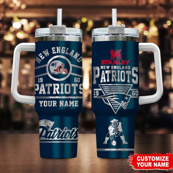 New England Patriots NFL Custom Stanley Quencher 30oz-40oz Stainless Steel Tumbler Hot And Cold Tumbler
