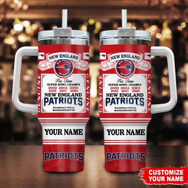 New England Patriots NFL Super Bowl Champs Pride Custom Stanley Quencher 30oz-40oz Stainless Steel Tumbler Hot And Cold Tumbler