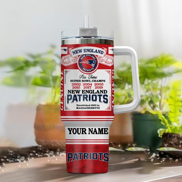 New England Patriots NFL Super Bowl Champs Pride Custom Stanley Quencher 30oz-40oz Stainless Steel Tumbler Hot And Cold Tumbler - Image 2