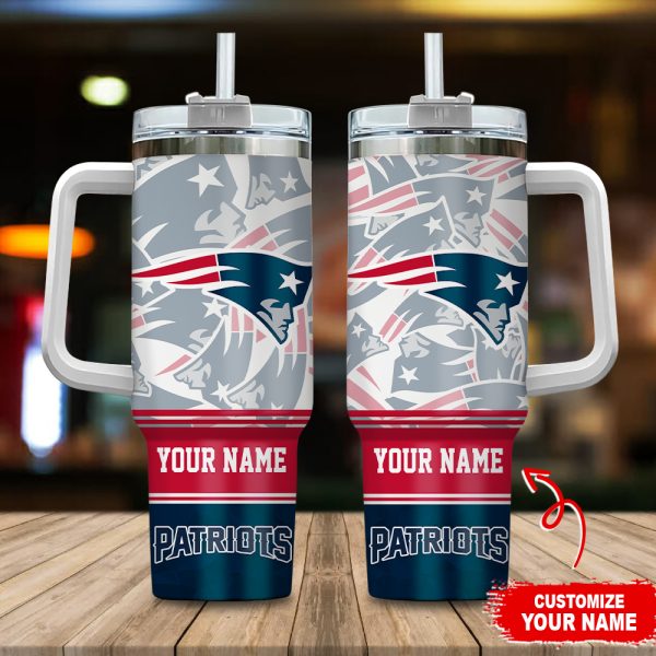 New England Patriots NFL Custom Stanley Quencher 30oz-40oz Stainless Steel Tumbler Hot And Cold Tumbler