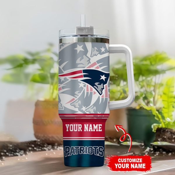New England Patriots NFL Custom Stanley Quencher 30oz-40oz Stainless Steel Tumbler Hot And Cold Tumbler - Image 2