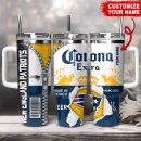 New England Patriots NFL Corona Extra Custom Stanley Quencher 30oz-40oz Stainless Steel Tumbler Hot And Cold Tumbler