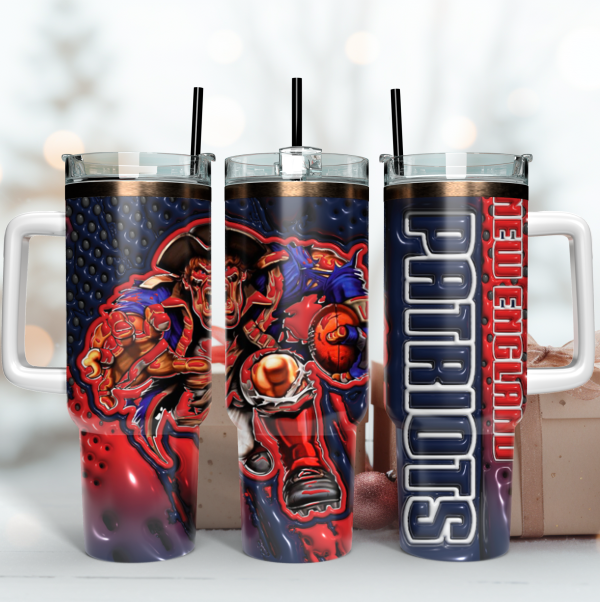 New England Patriots NFL Mascot Custom Stanley Quencher 30oz-40oz Stainless Steel Tumbler Hot And Cold Tumbler