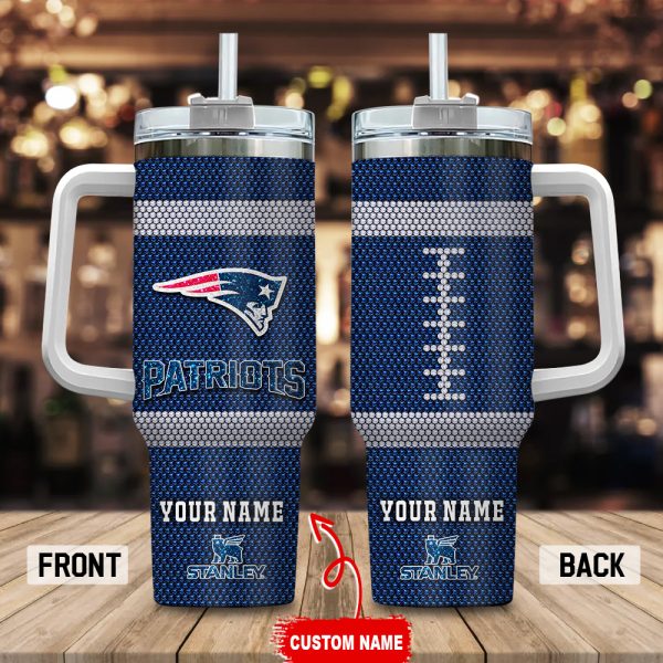 New England Patriots NFL Crystal Custom Stanley Quencher 30oz-40oz Stainless Steel Tumbler Hot And Cold Tumbler