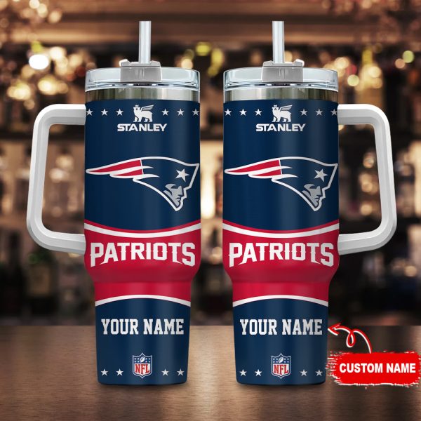 New England Patriots NFL Custom Stanley Quencher 30oz-40oz Stainless Steel Tumbler Hot And Cold Tumbler