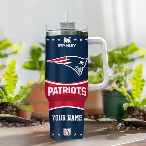 New England Patriots NFL Custom Stanley Quencher 30oz-40oz Stainless Steel Tumbler Hot And Cold Tumbler - Image 2