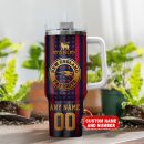 New England Patriots NFL Golden Logos US Flag Custom Stanley Quencher 30oz-40oz Stainless Steel Tumbler Hot And Cold Tumbler