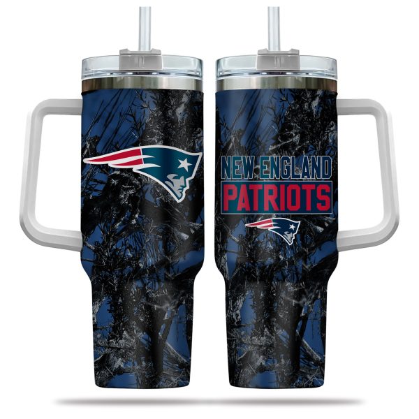 New England Patriots NFL Hunting Custom Stanley Quencher 30oz-40oz Stainless Steel Tumbler Hot And Cold Tumbler