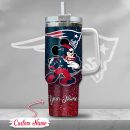 New England Patriots NFL Mickey Mouse Glitter Custom Stanley Quencher 30oz-40oz Stainless Steel Tumbler Hot And Cold Tumbler