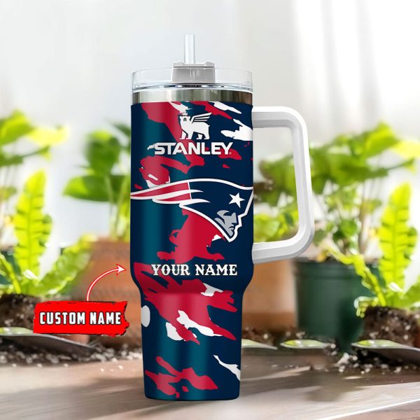 New England Patriots NFL Custom Stanley Quencher 30oz-40oz Stainless Steel Tumbler Hot And Cold Tumbler - Image 2