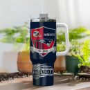 New England Patriots NFL Silver Logo Custom Stanley Quencher 30oz-40oz Stainless Steel Tumbler Hot And Cold Tumbler