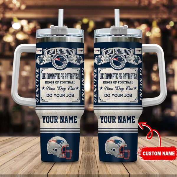 New England Patriots NFL Vintage Kings Of Football Custom Stanley Quencher 30oz-40oz Stainless Steel Tumbler Hot And Cold Tumbler